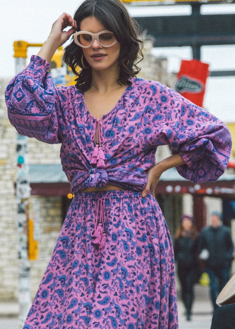 Spell & The Gypsy Collective Journey Blouse in Mulberry