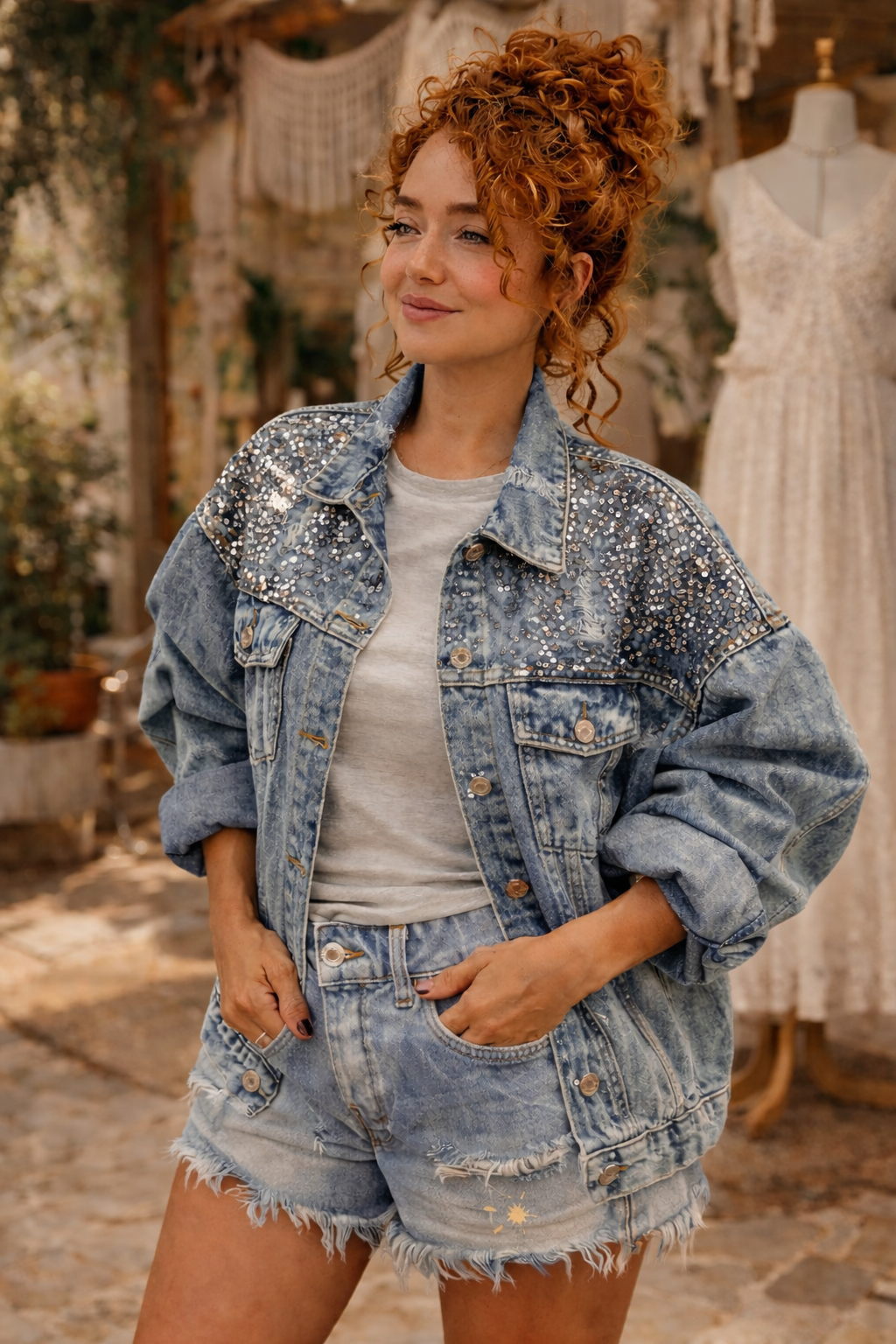 Wild West Rider Graphic Denim Jacket