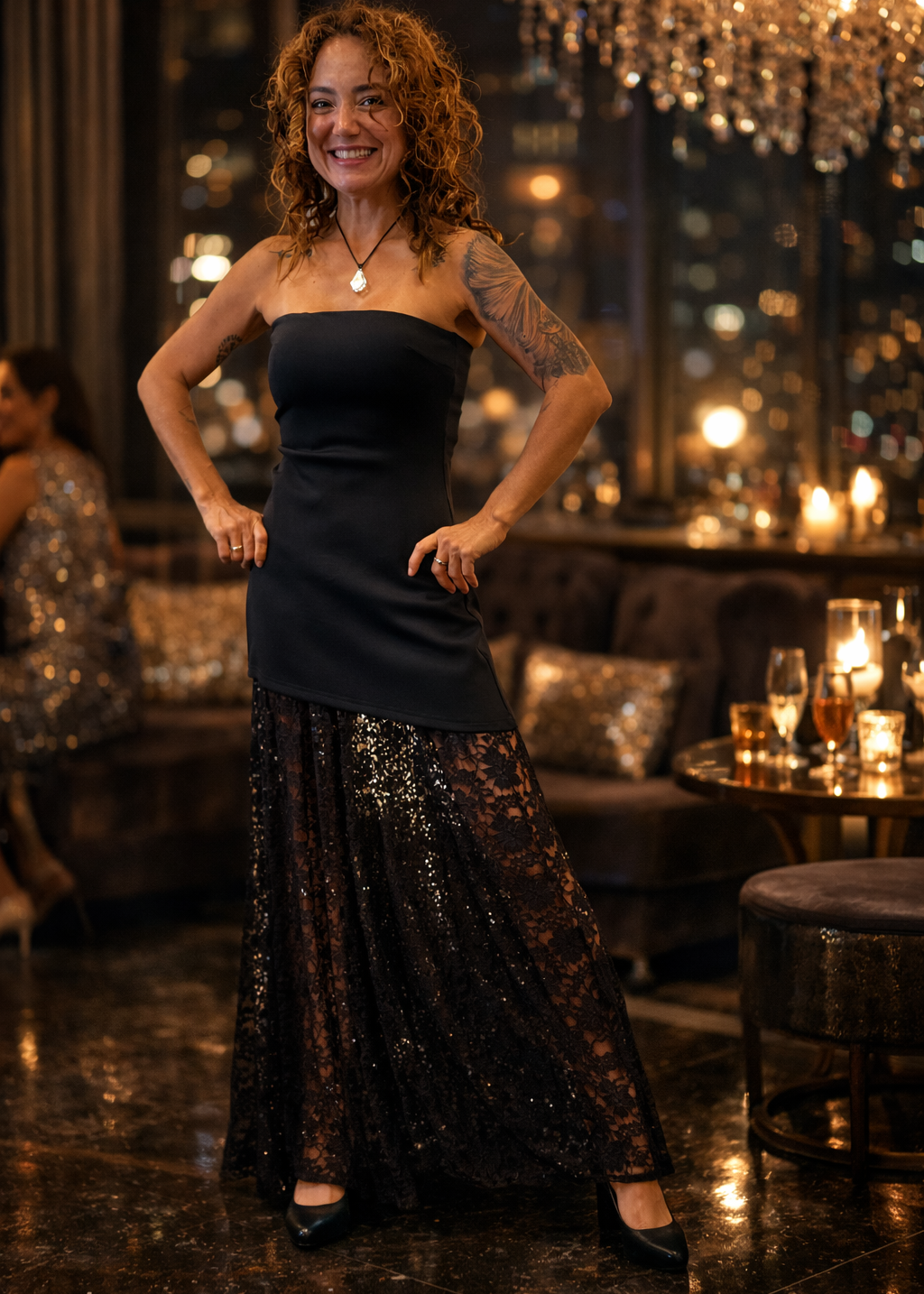 The Midnight Lace Soirée Dress