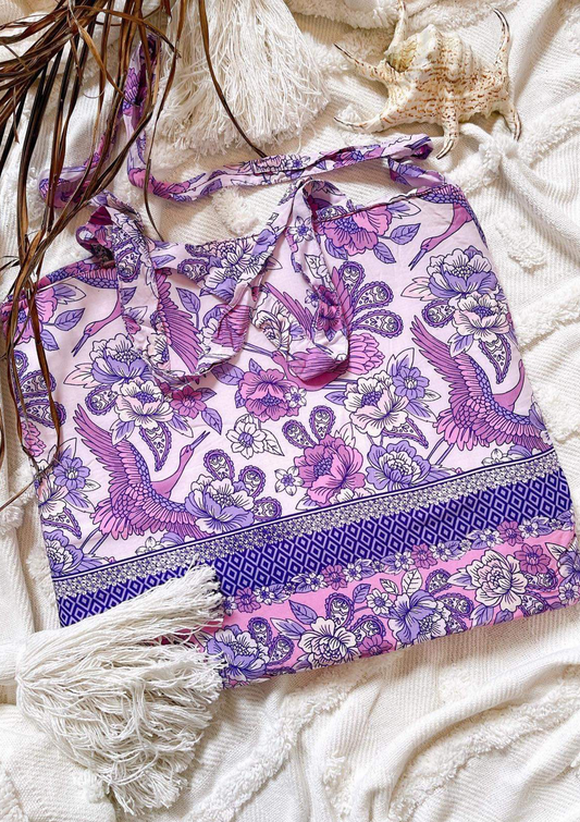 GODDESS DOOR MAISIE PRINT PADDED TOTE BAG~BOYSENBERRY