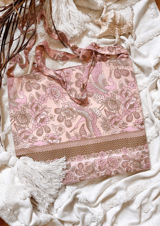 GODDESS DOOR MAISIE PRINT PADDED TOTE BAG ~BLUSH