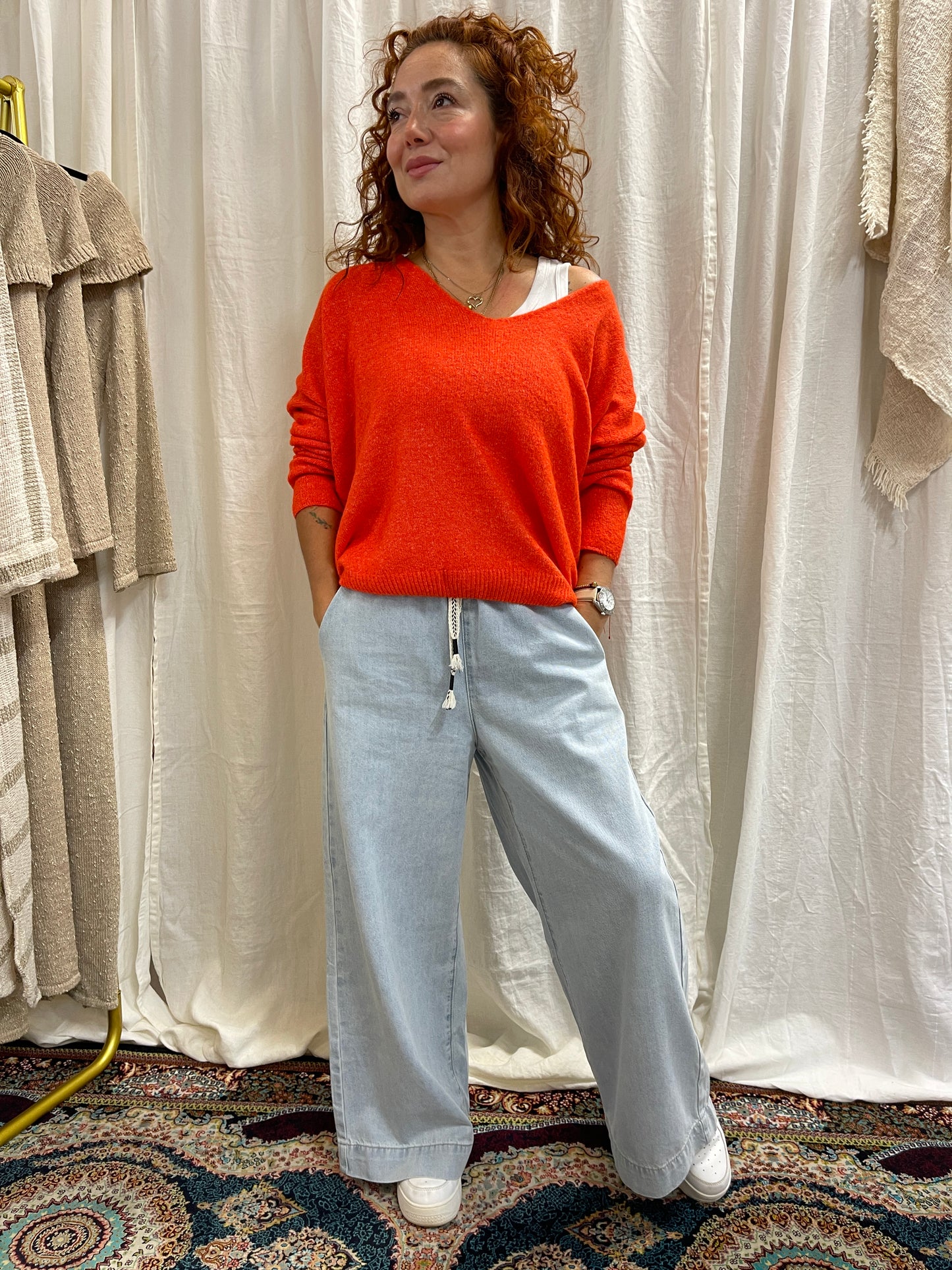 COASTAL BOHO KNIT JUMPER ~ SUNDOWN GLOW