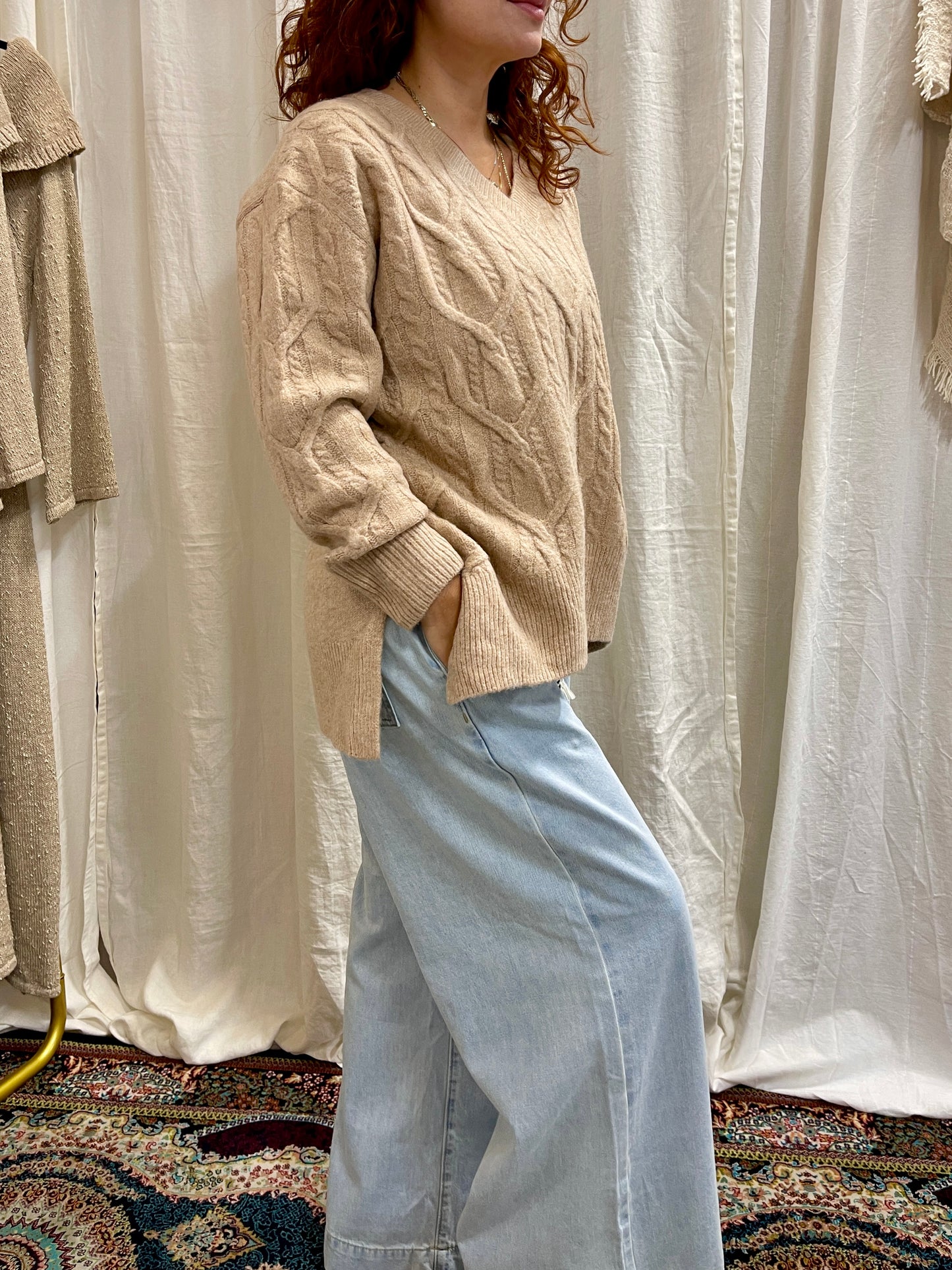 SOFT CABLE KNIT~ SANDY DESERT