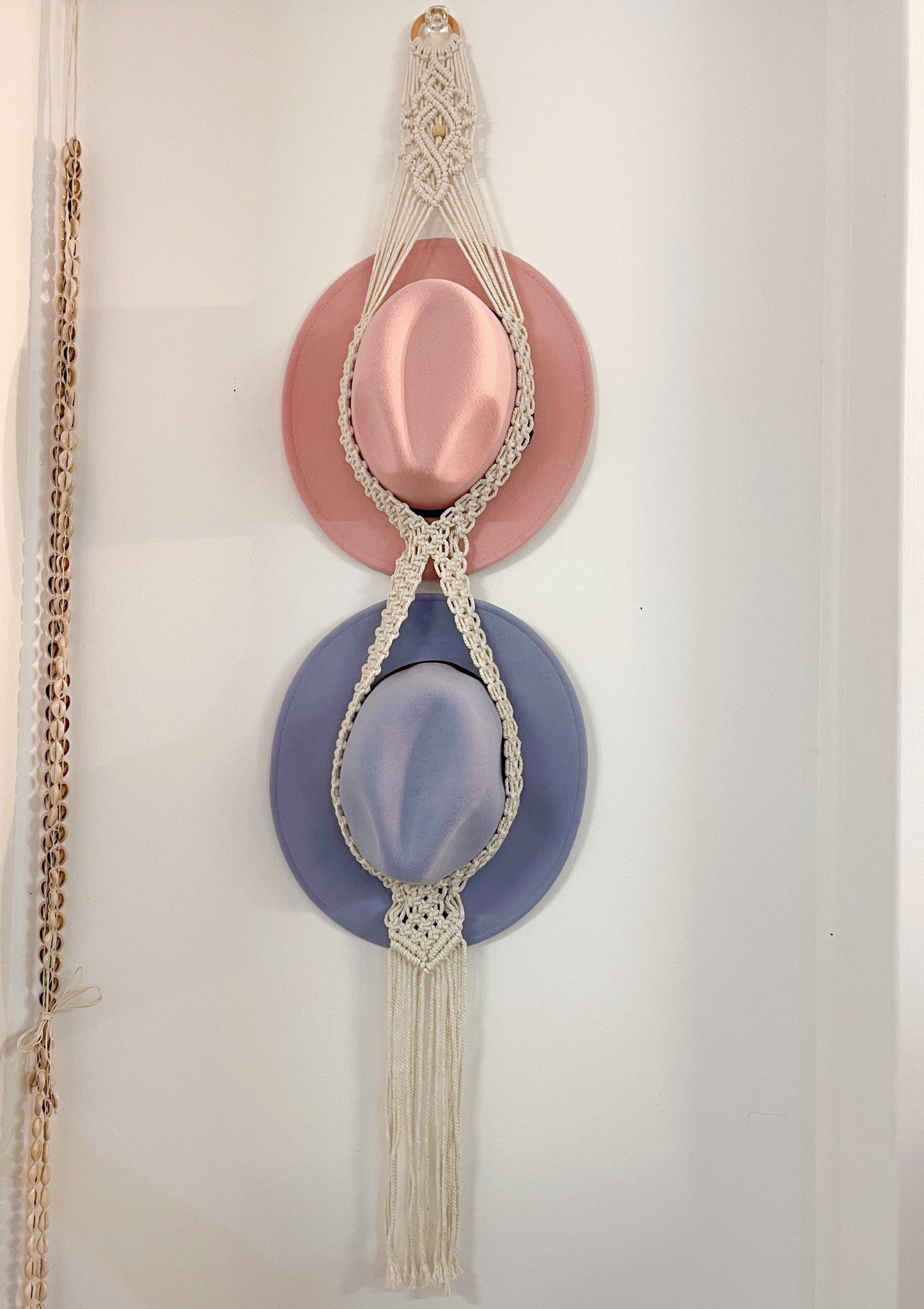 DOUBLE MACRAME HAT HOLDER