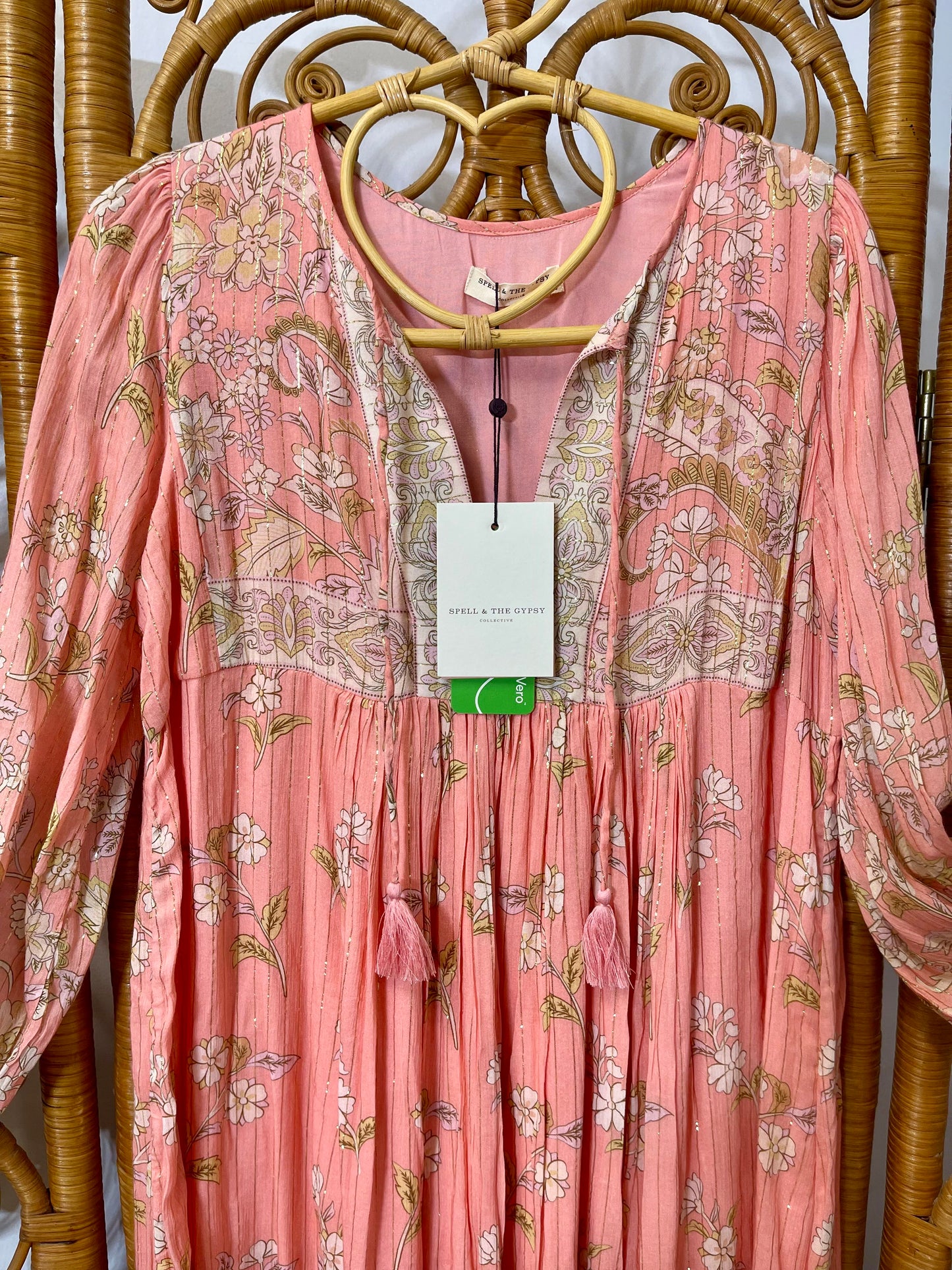 ✨SPELL & THE GYPSY Hendrix Boho Dress Dusty Pink NWT✨