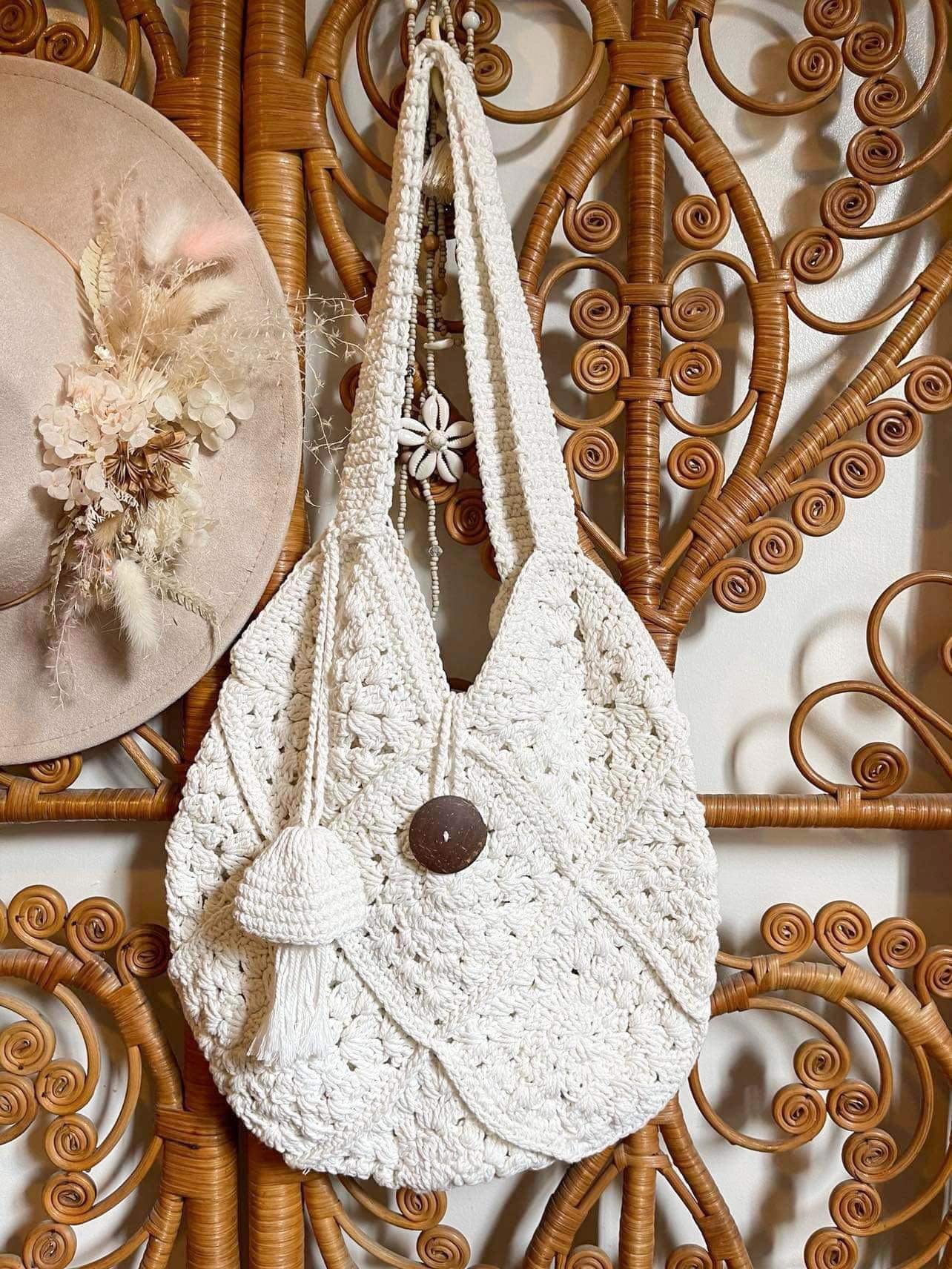 BOHO CROCHET BAG ~ WHEAT