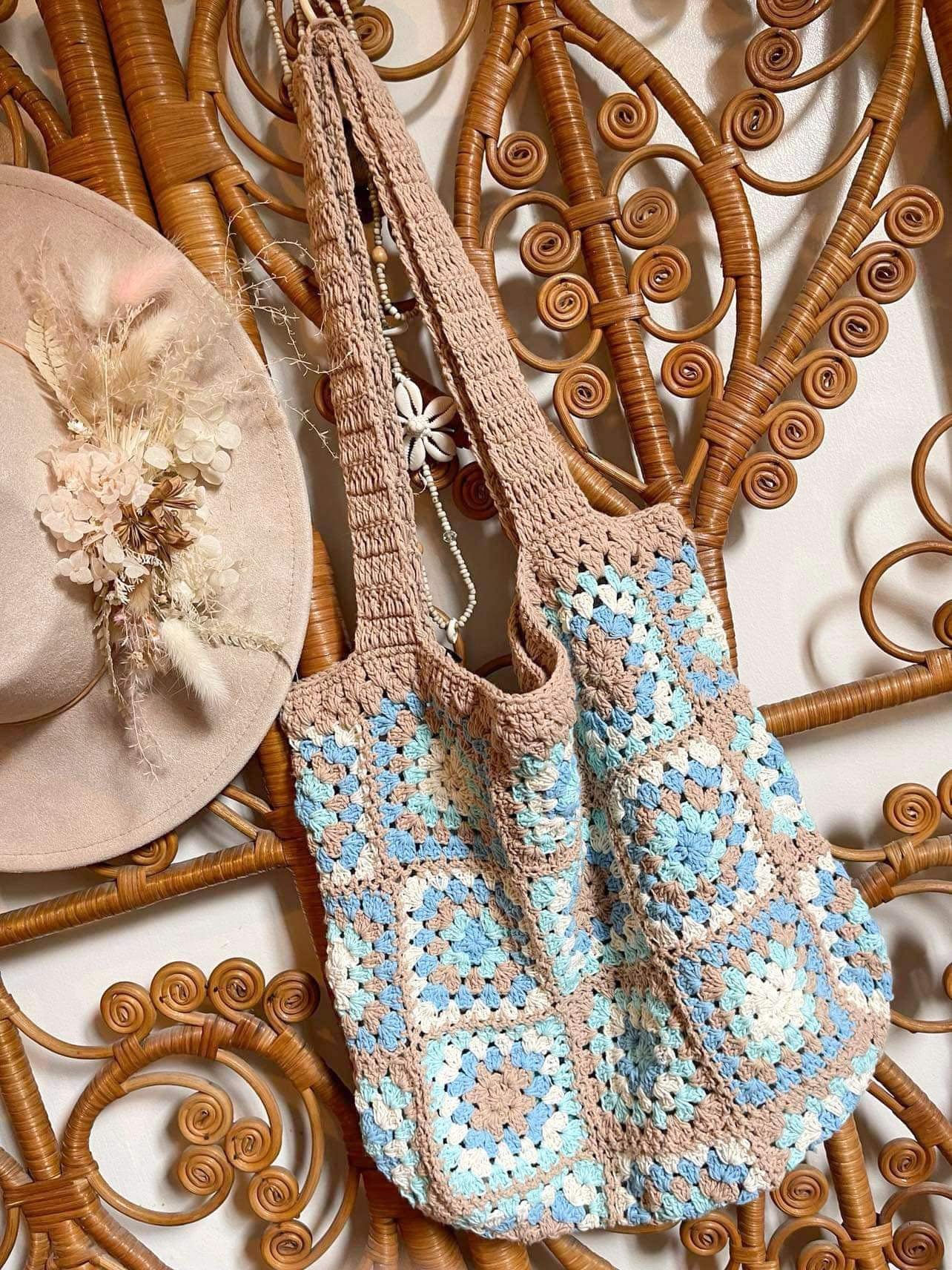 BOHO CROCHET BAG ~ SEA