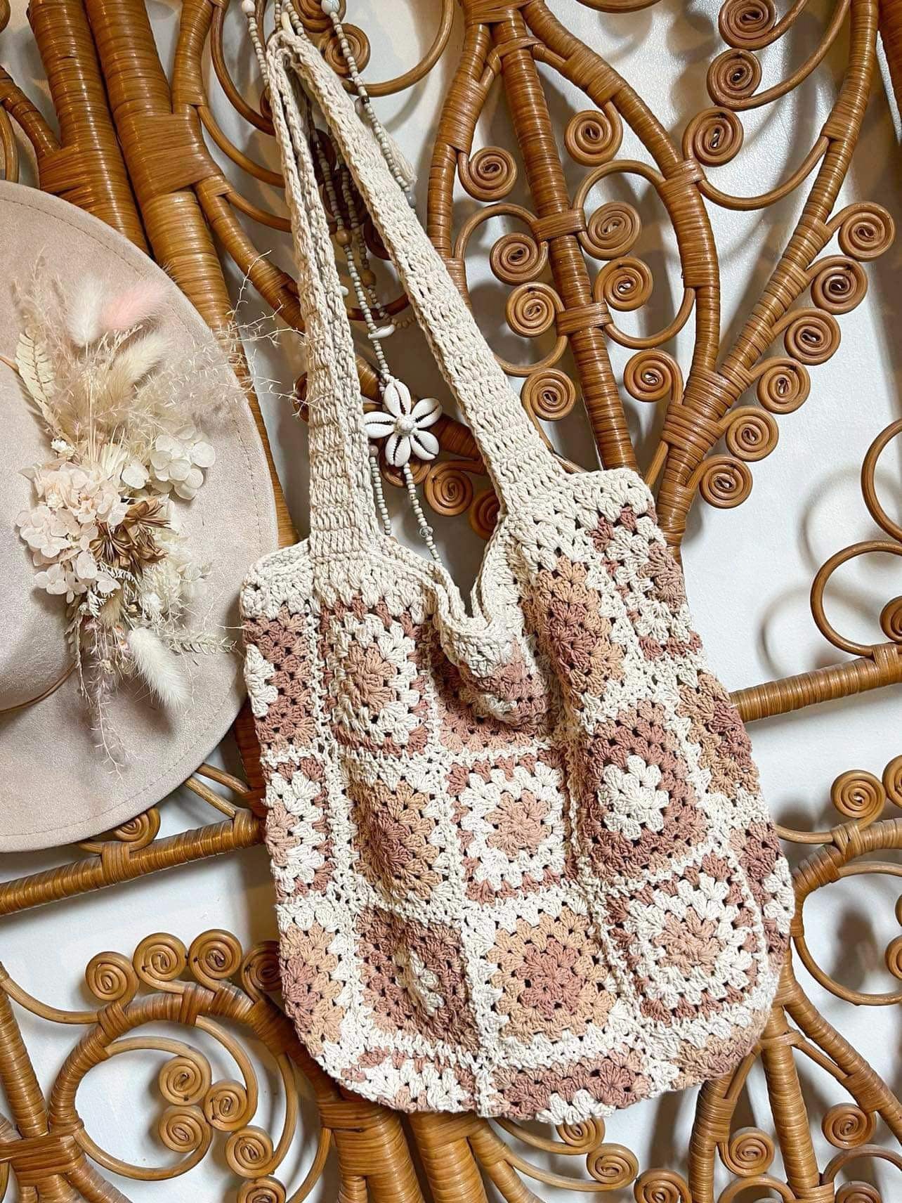 BOHO CROCHET BAG ~ CHAI