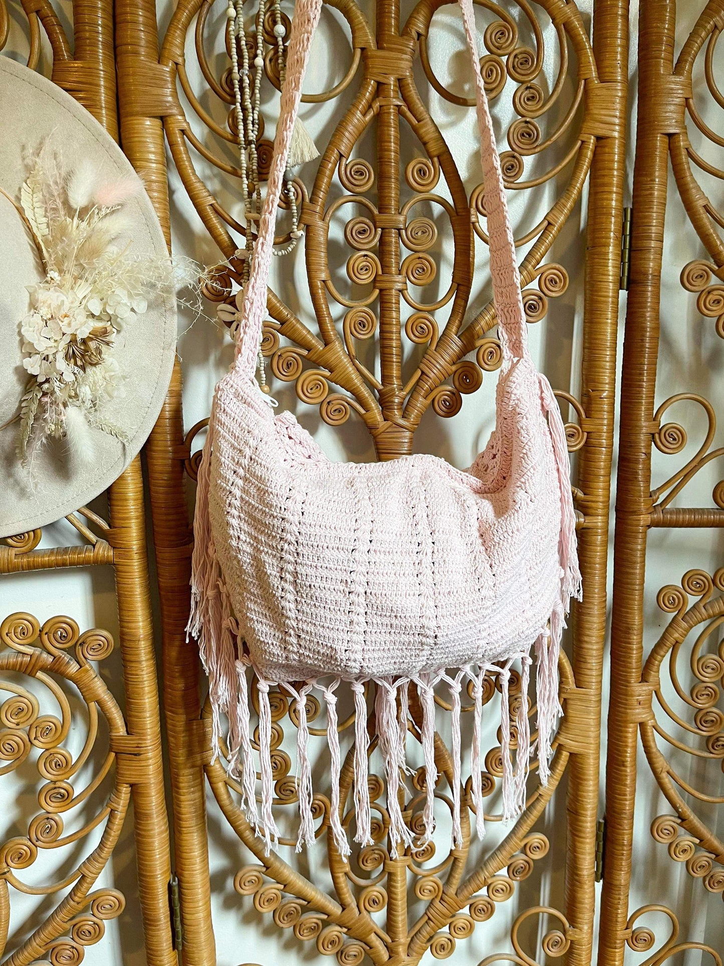 BOHO CROCHET BAG ~ BUBBA PINK