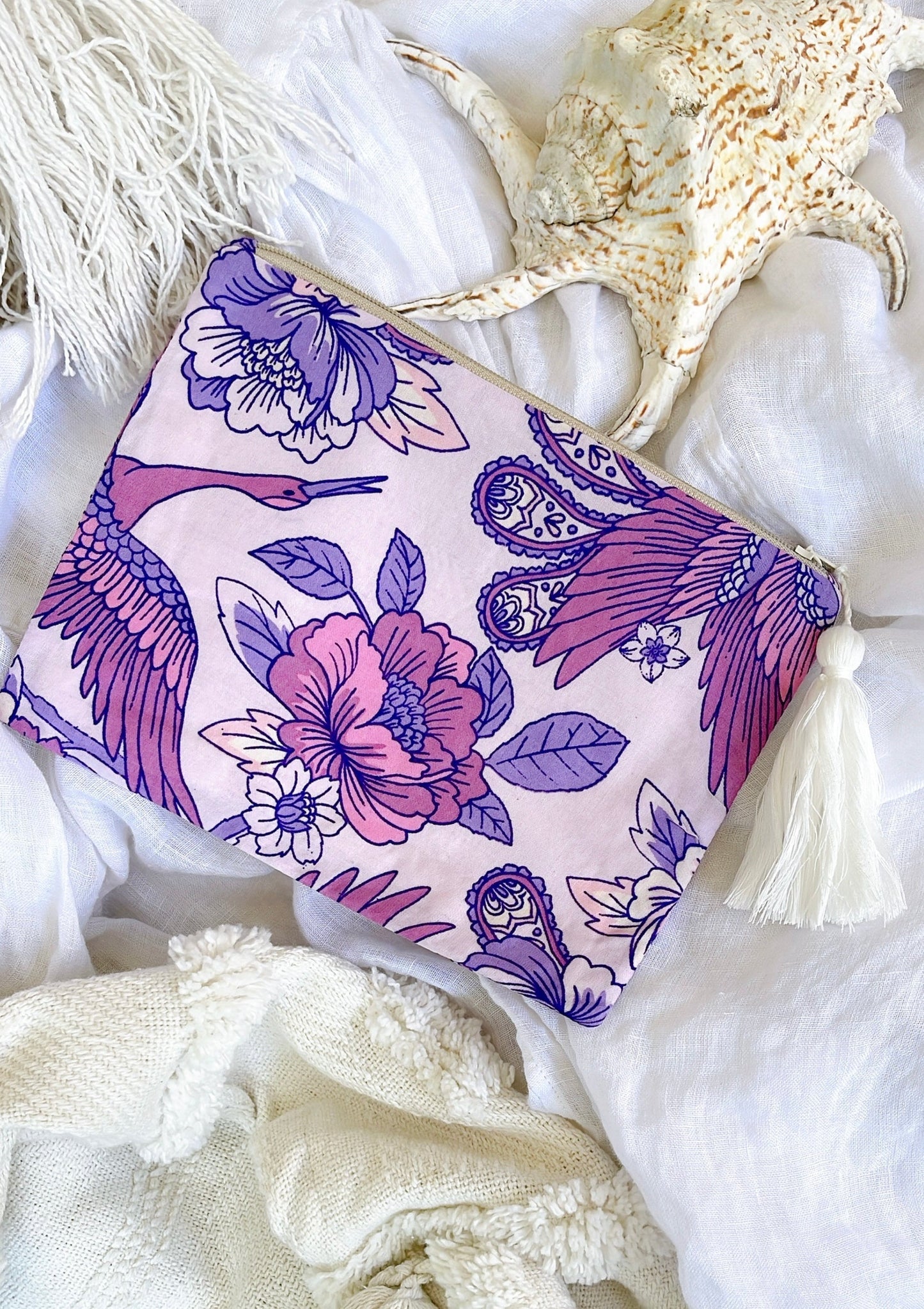 GODDESS DOOR SCARLET POUCH MAISIE PRINT ~BOYSENBERRY FIELD~