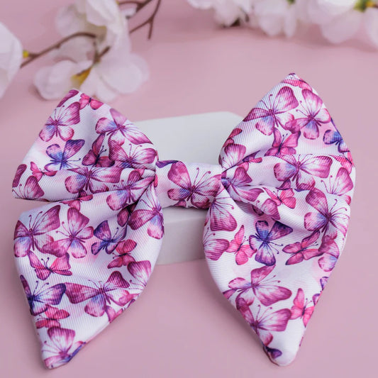 Candy Sky Butterfly | Sailor Bow Tie | Pink Butterflies Dog Bow