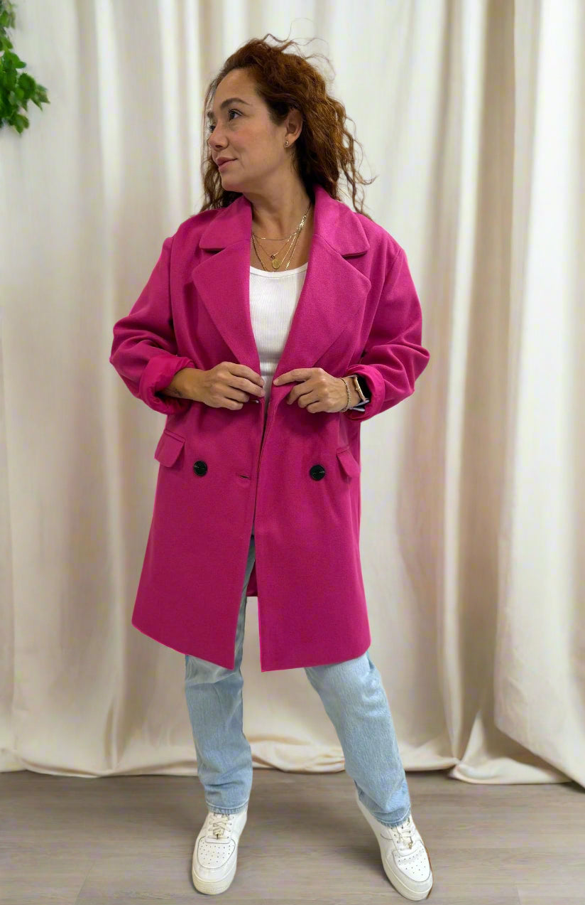 OVER SIZED BOLD JACKET ~ PINK