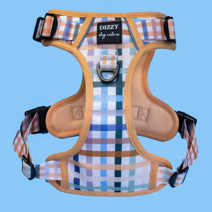 No Pull Dog Harness | Step in | Reflective | Heavy Duty | Easy Reach Handle | Vintage Gingham - Dizzy Dog