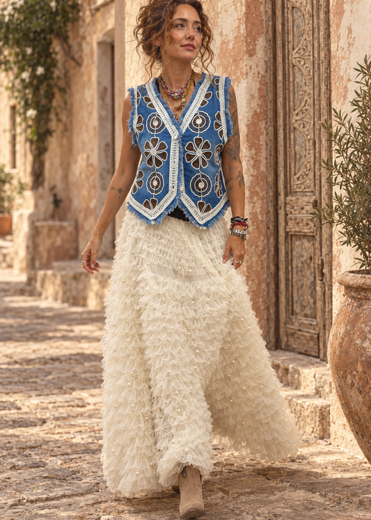 Pearl Ruffle Romance Skirt