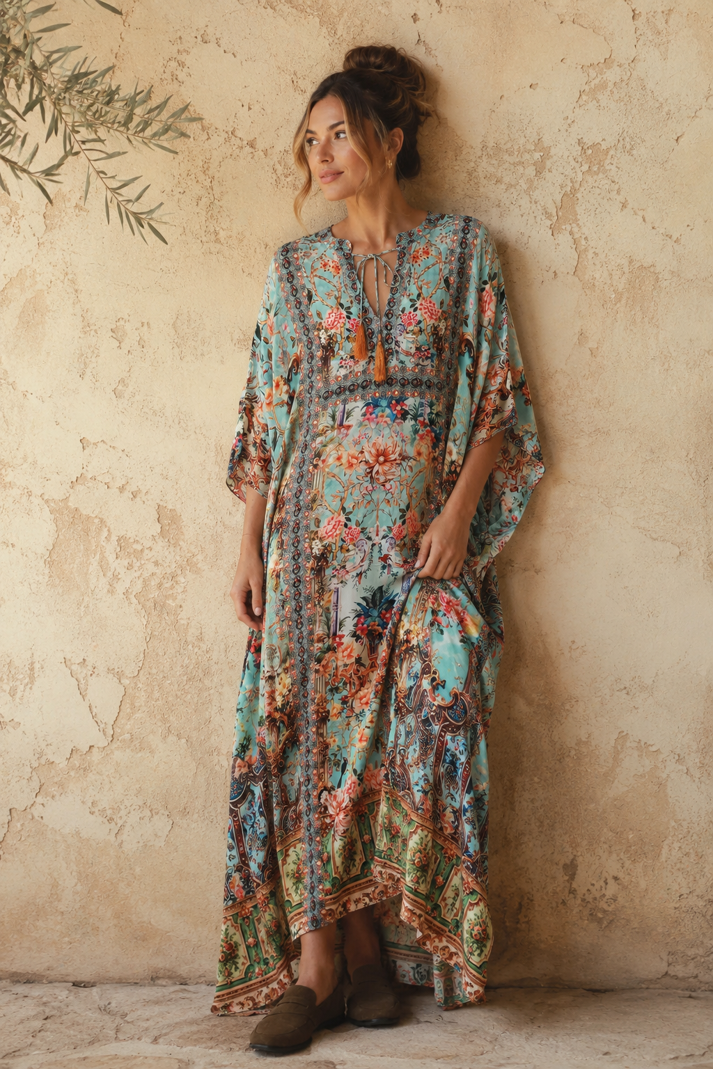 Paradise Bloom Embellished Kaftan
