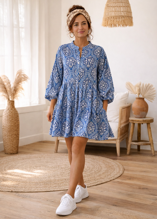 Blue Horizon Babydoll Dress