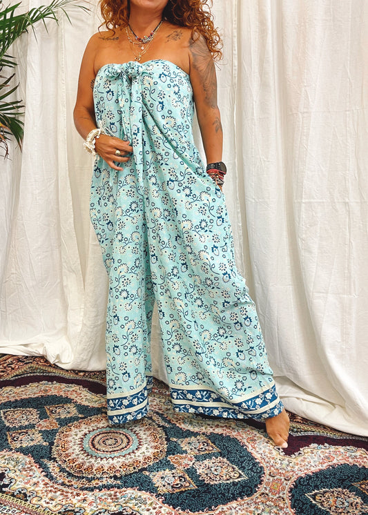 GODDESS DOOR TIE PANTSUIT ~ SEA GARDEN