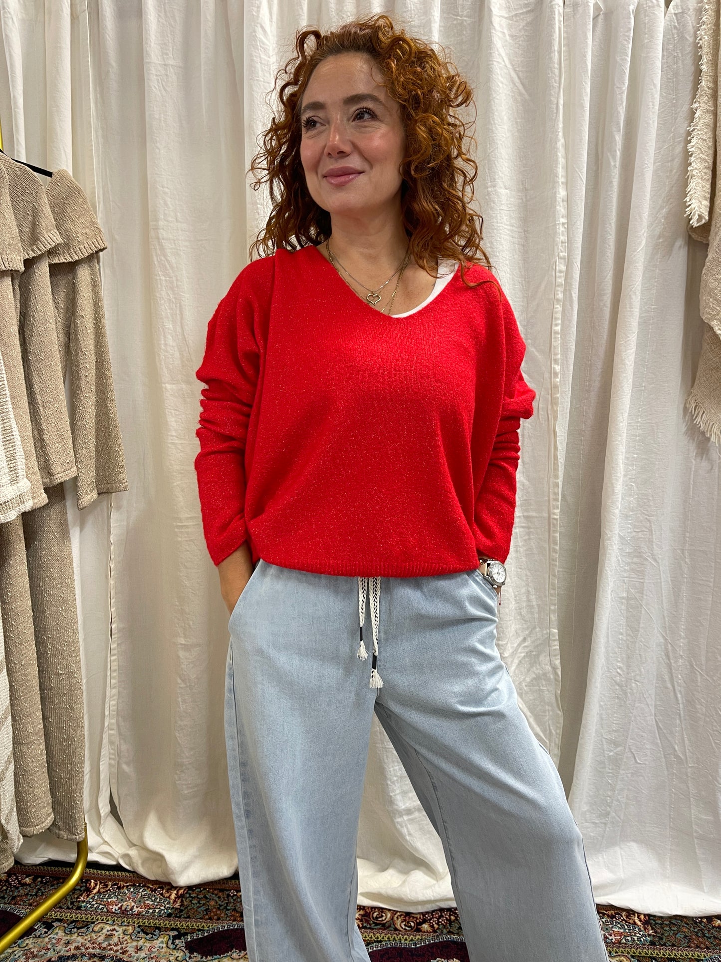 COASTAL BOHO KNIT JUMPER ~ WILD FIRE