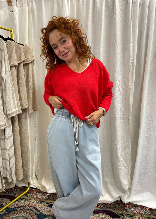 COASTAL BOHO KNIT JUMPER ~ WILD FIRE