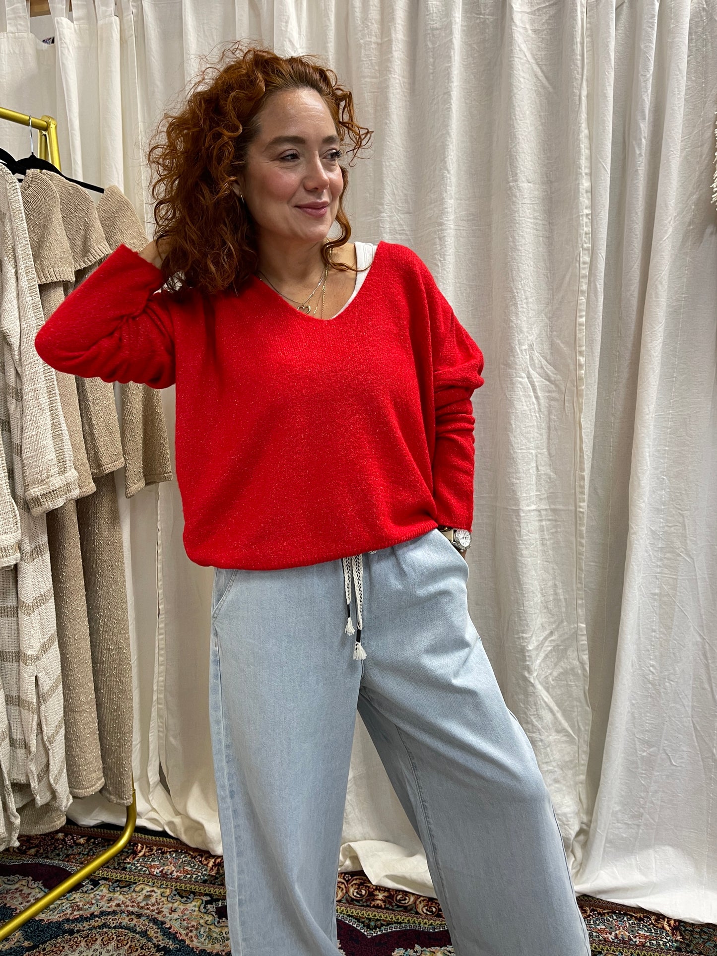 COASTAL BOHO KNIT JUMPER ~ WILD FIRE