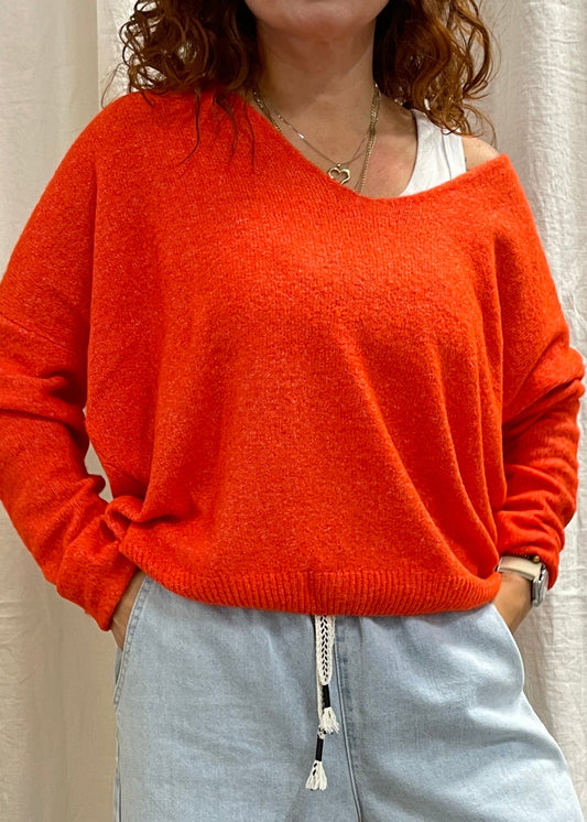COASTAL BOHO KNIT JUMPER ~ SUNDOWN GLOW