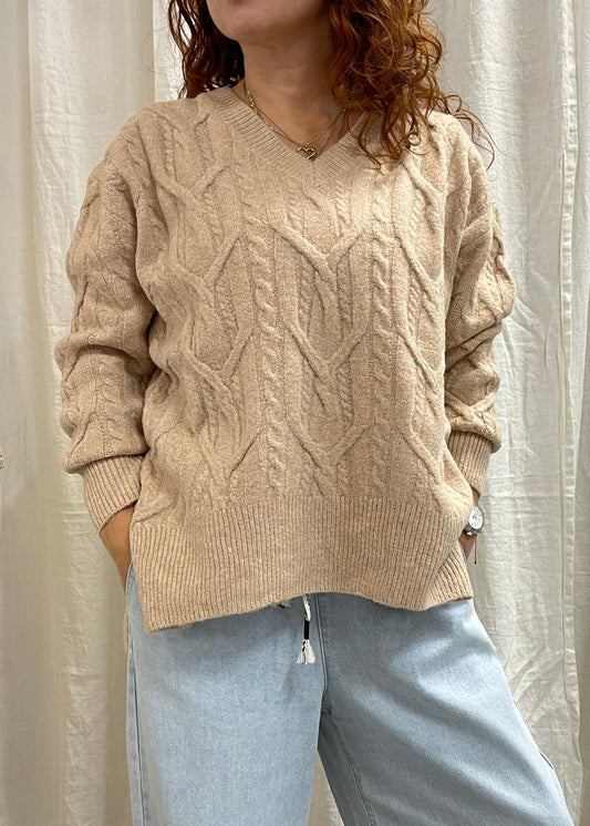 SOFT CABLE KNIT~ SANDY DESERT