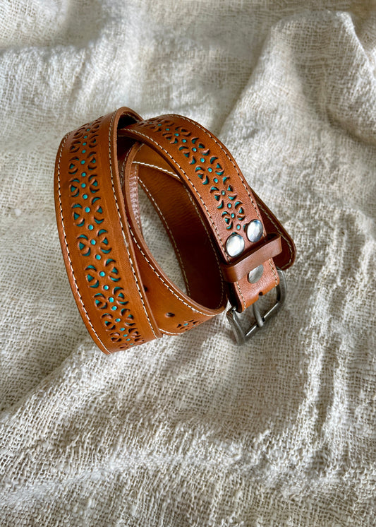 ✨ Distressed Buckle Boho Leather Belt ~ Sahara