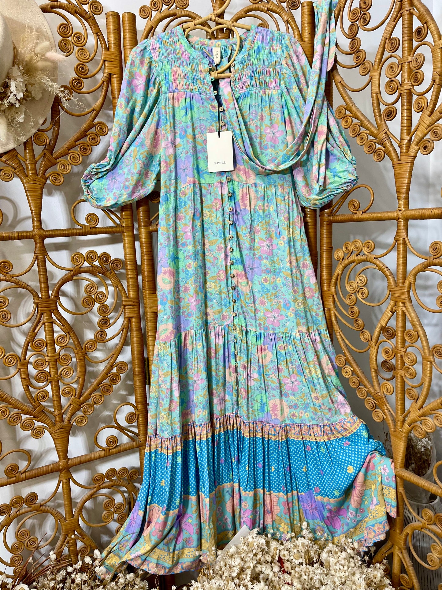 SPELL & THE GYPSY ~ THE HIBISCUS LANE BUTTON THROUGH MAXI GOWN