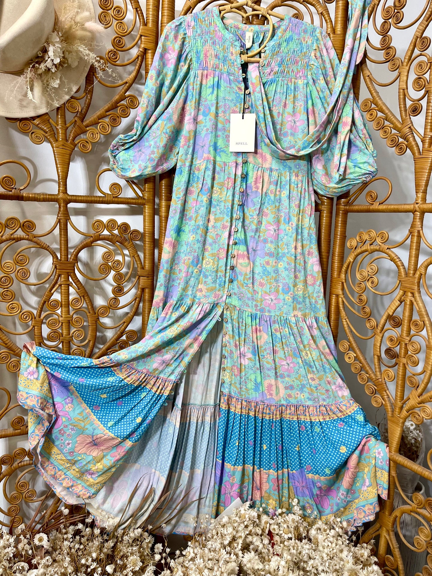 SPELL & THE GYPSY ~ THE HIBISCUS LANE BUTTON THROUGH MAXI GOWN