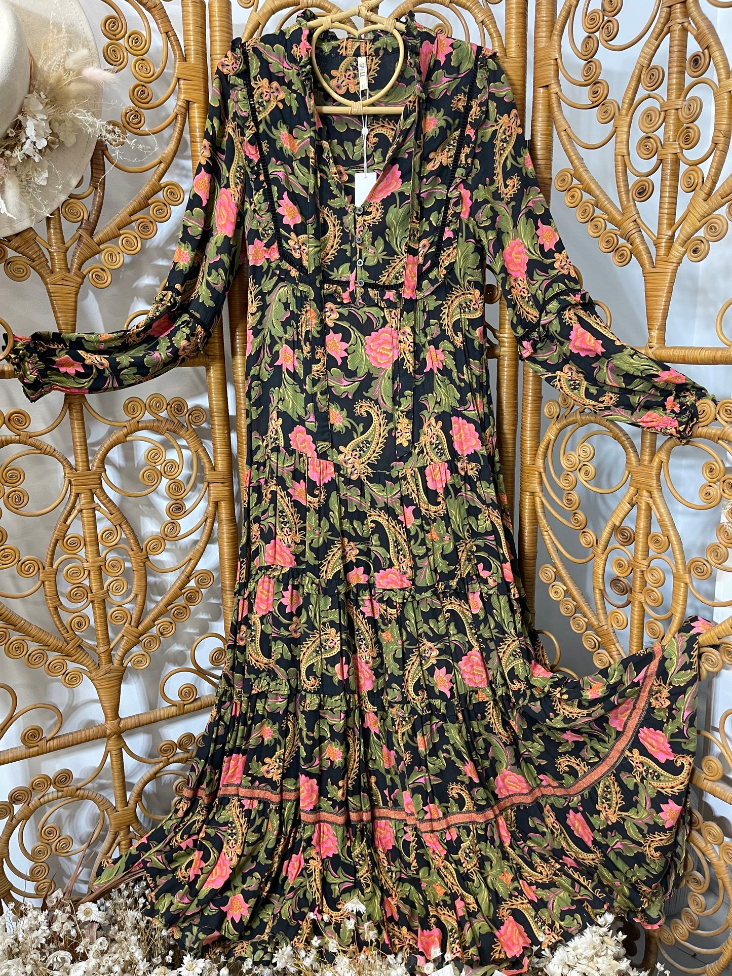 SPELL & THE GYPSY ~  Free People Exclusive Etienne Gown in Noir