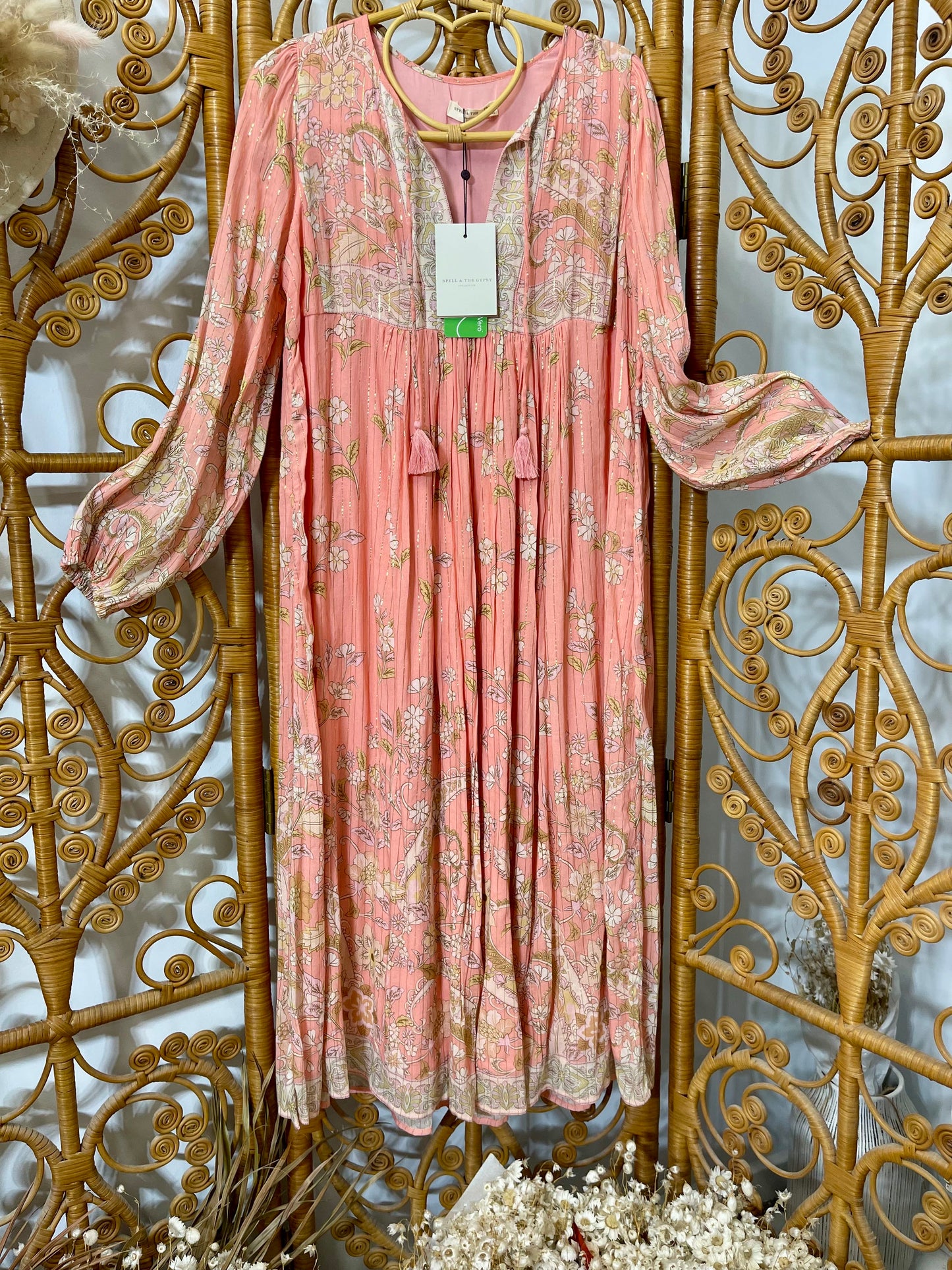 ✨SPELL & THE GYPSY Hendrix Boho Dress Dusty Pink NWT✨