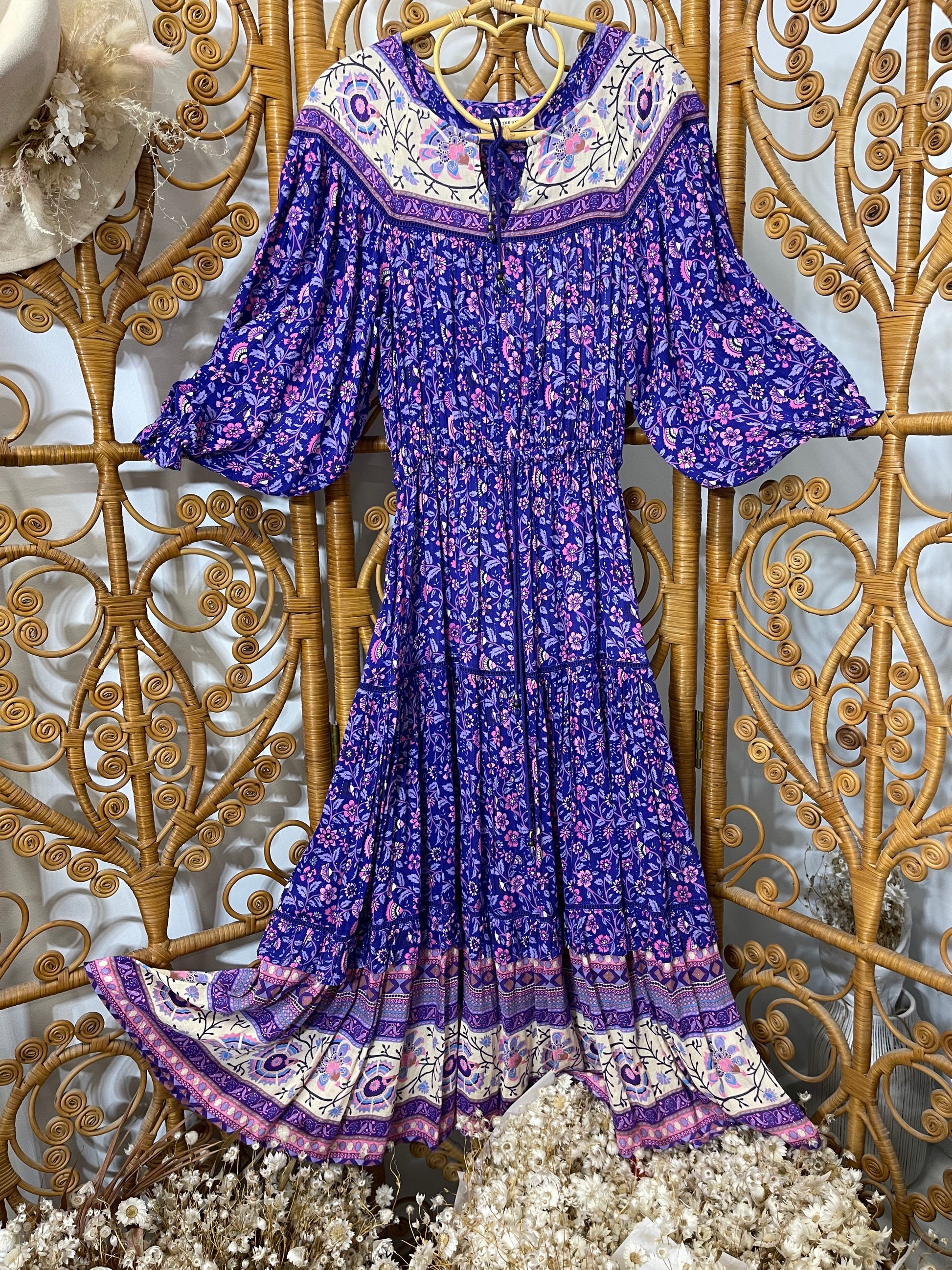 purple gypsy wedding dress Glamorous Purple Off-the-shoulder Summer Wedding Dress Long Train Flowers