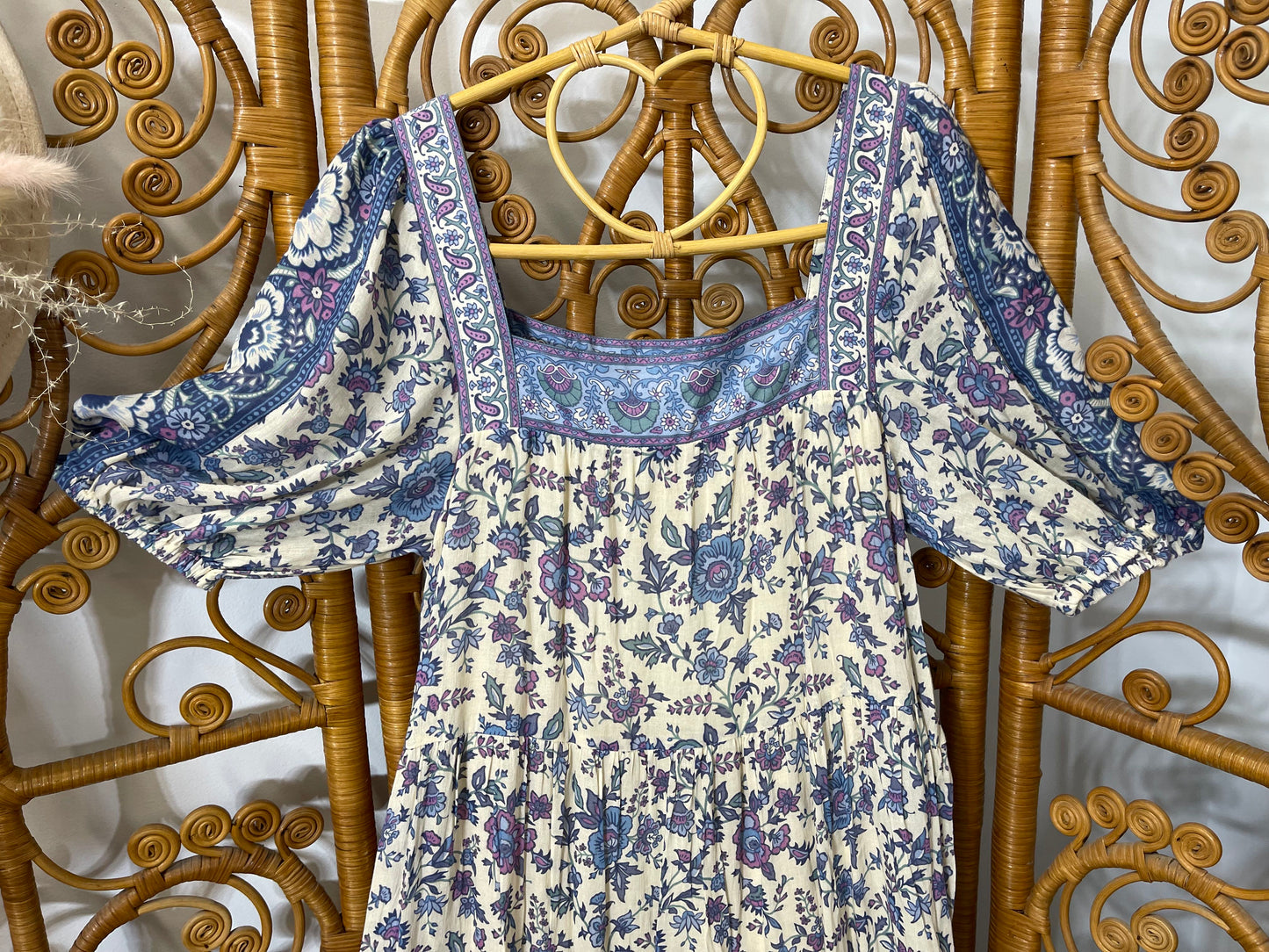 SPELL & THE GYPSY Folk Song Square Neck Gown - Sky