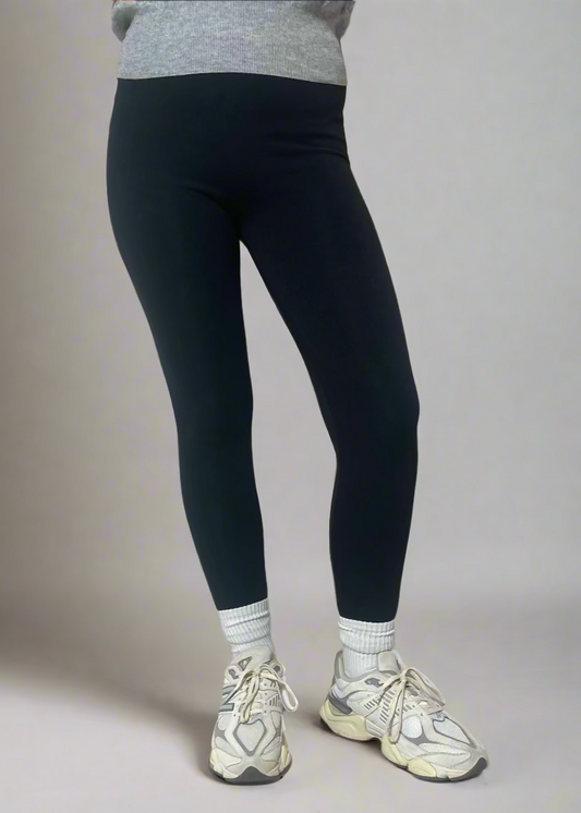 FLEECY LINED TIGHTS ~ BLACK