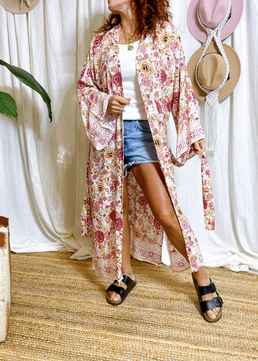 GODDESS DOOR KIMONO ~ WHITE BLOSSOM