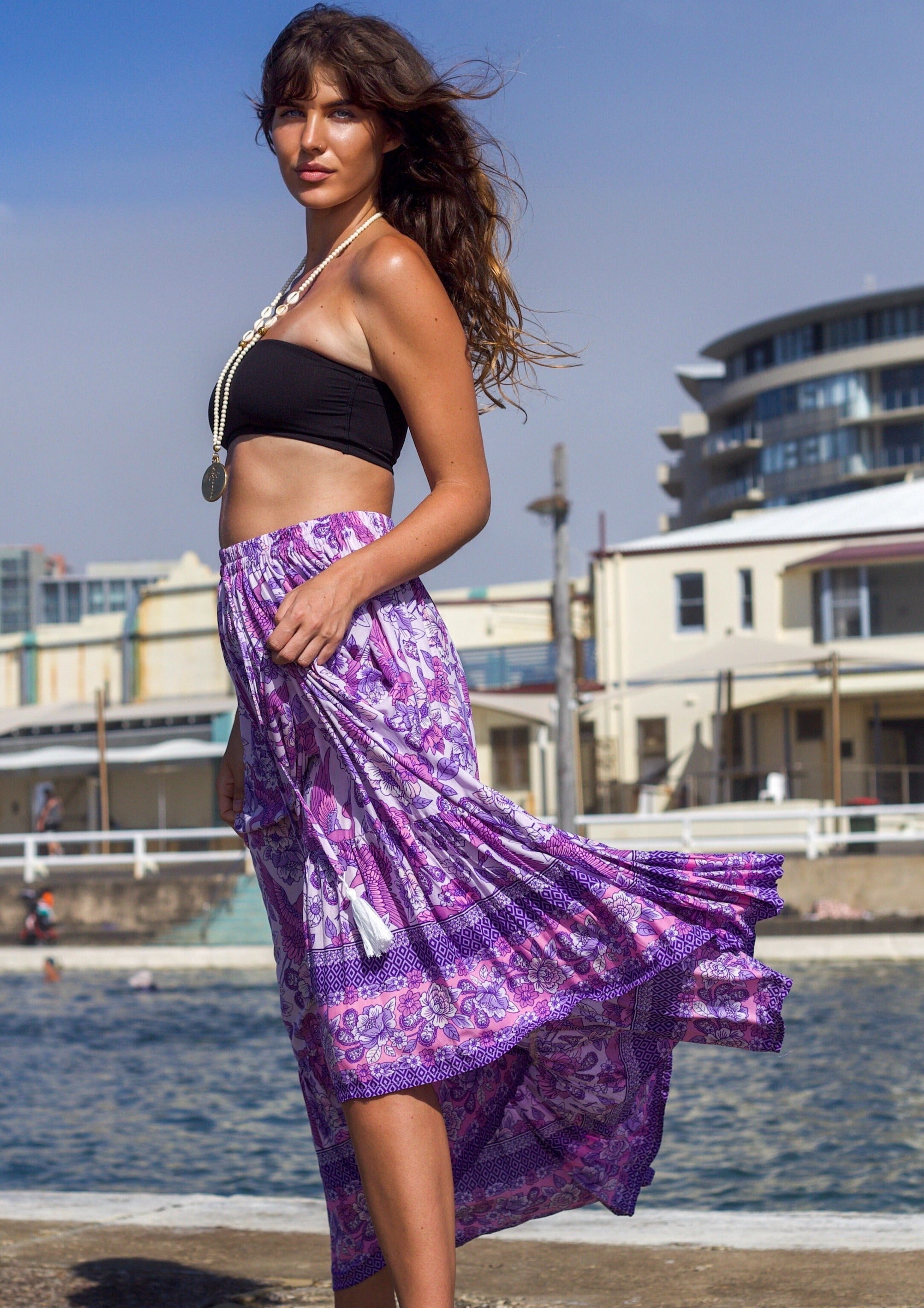 GODDESS DOOR  MAXI SKIRT ~ ~BOYSENBERRY