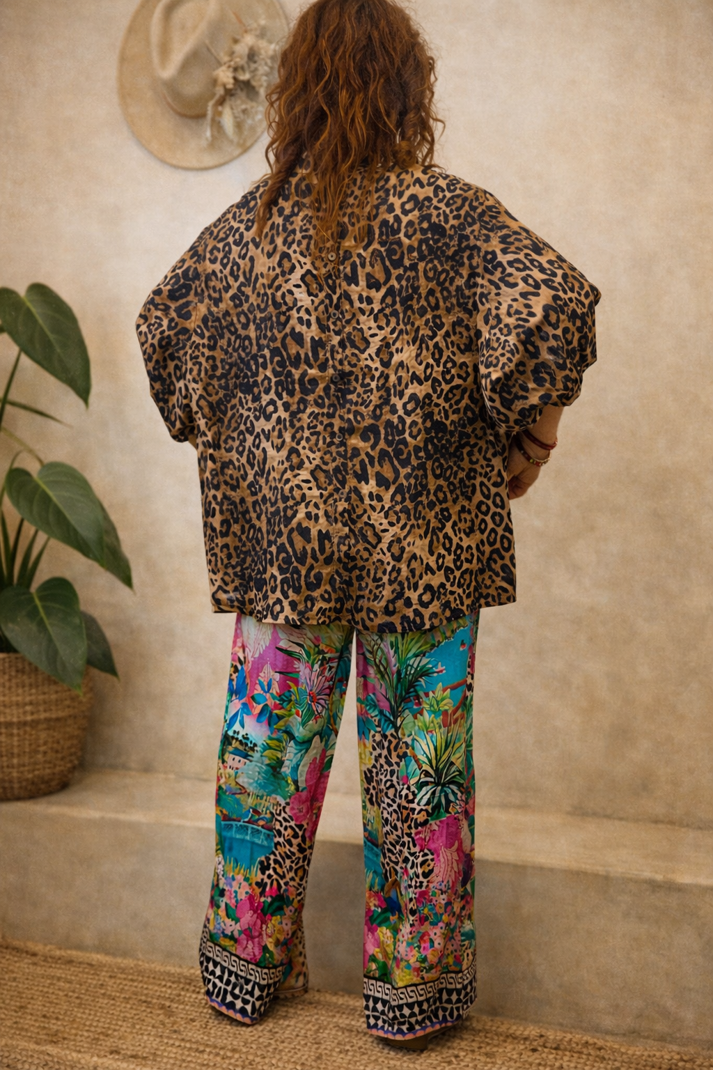 Worthier 100% Linen Print top ~ Leopard Print