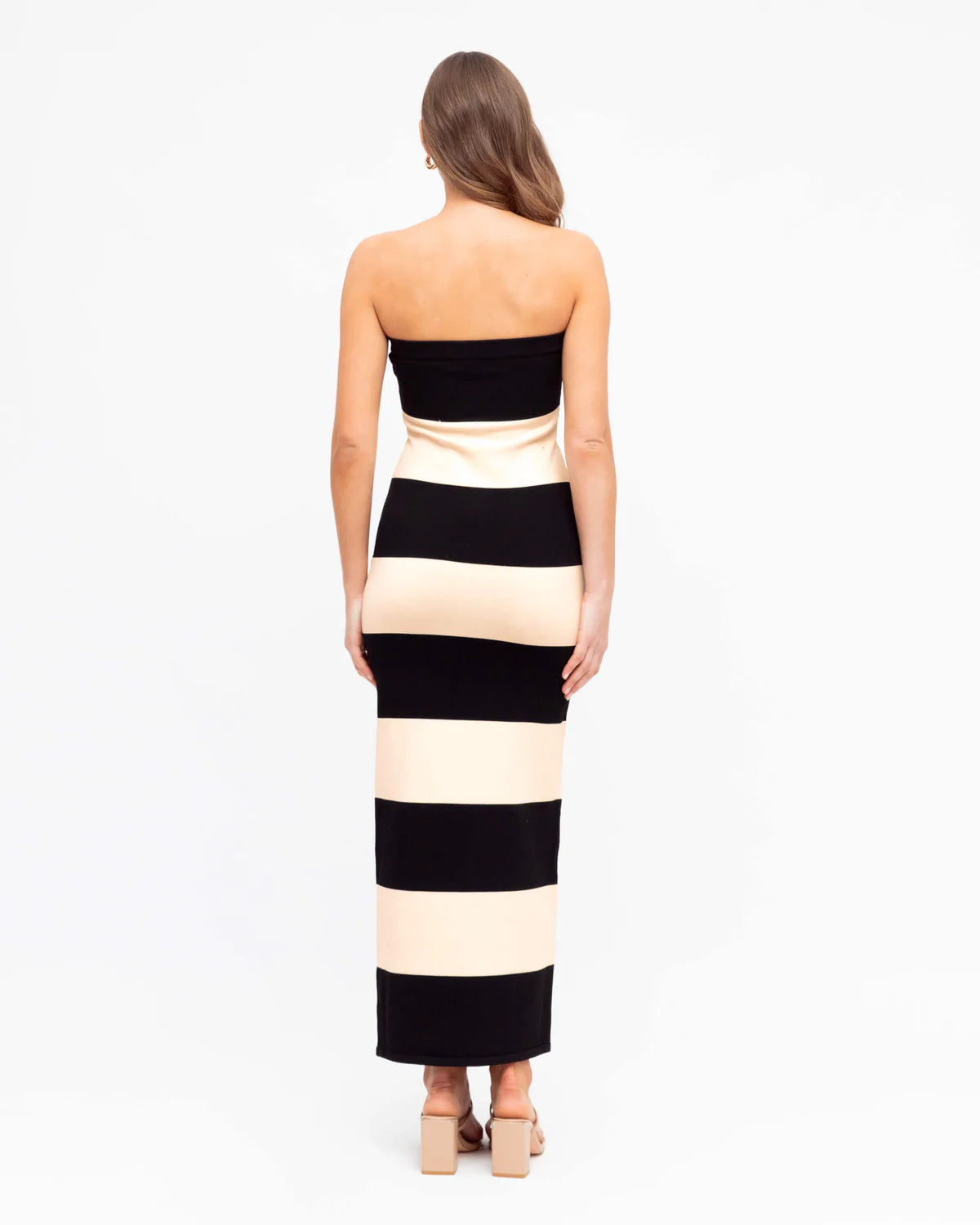 EBBY & I STRIPE BODYCON MAXI DRESS