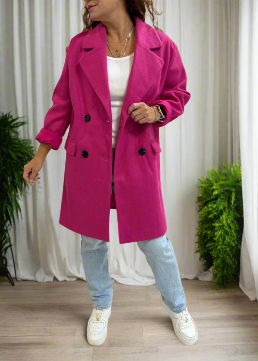 OVER SIZED BOLD JACKET ~ PINK