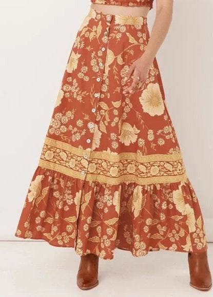 Spell & The Gypsy Collective Sloan Maxi Skirt in Ochre