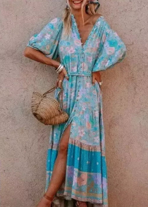 SPELL & THE GYPSY ~ THE HIBISCUS LANE BUTTON THROUGH MAXI GOWN