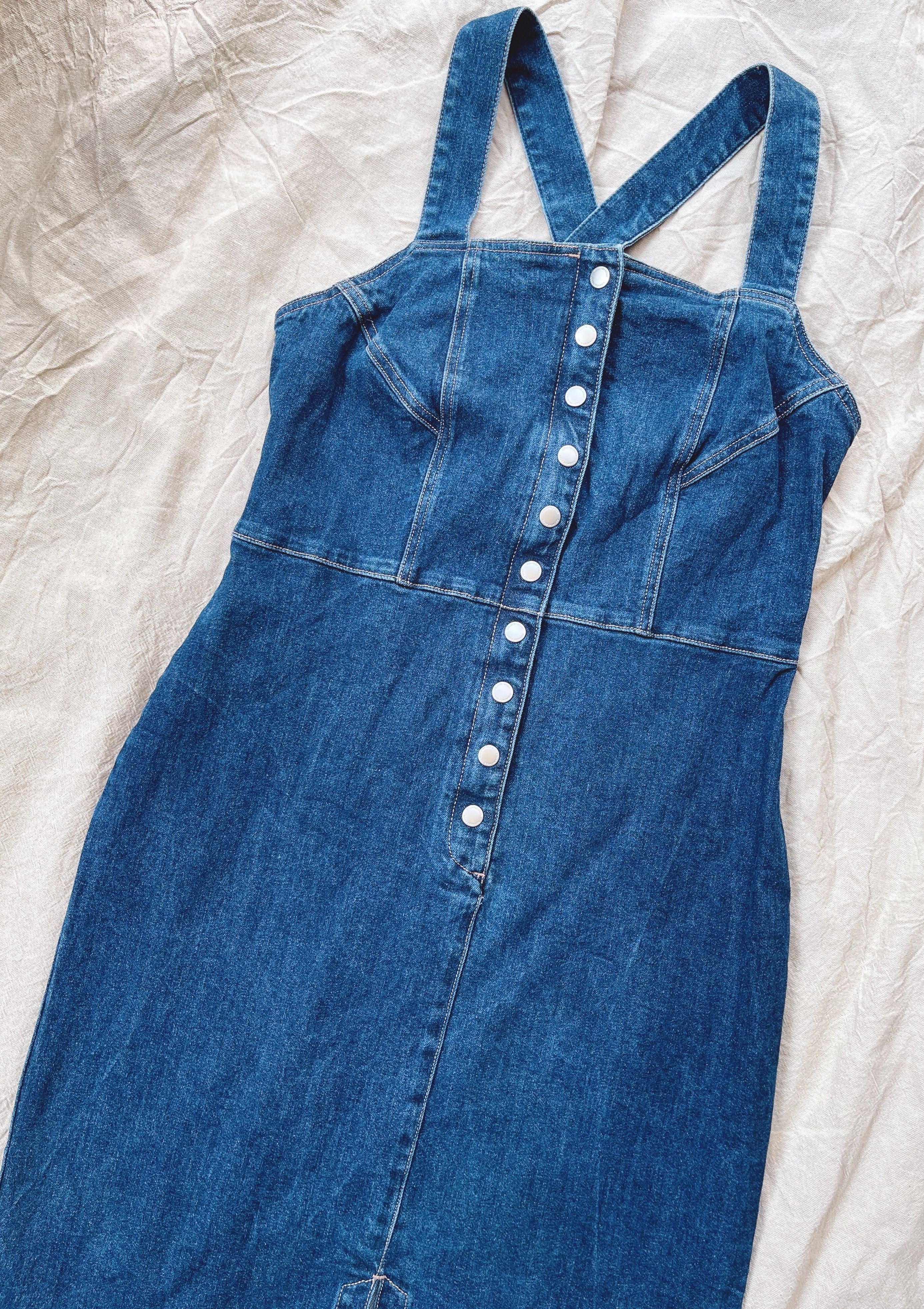 Country road denim outlet pinafore